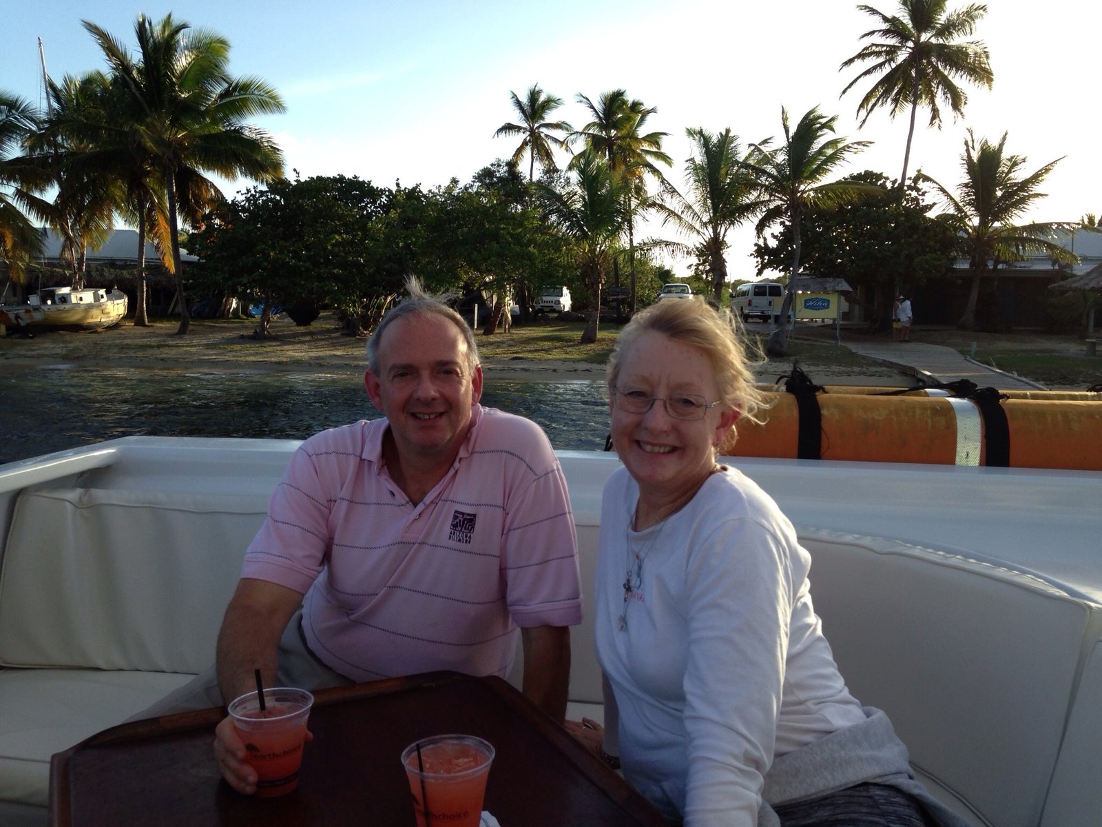 Drinks on the boat in the British Virgin Islands